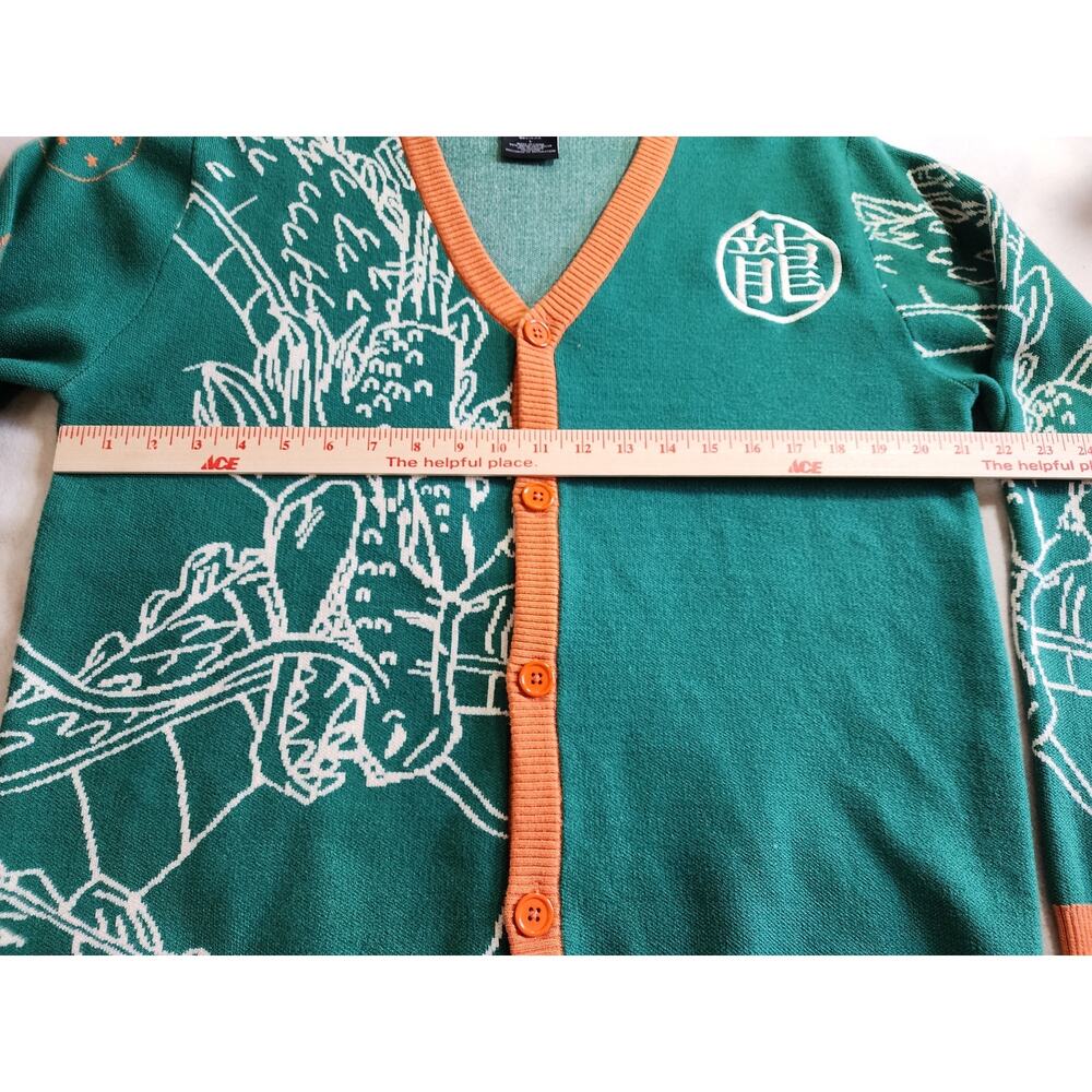 BoxLunch Dragon Ball Z Shenron Dragon Knit Cardigan Sweater Large Green NWOT - Picture 7 of 7